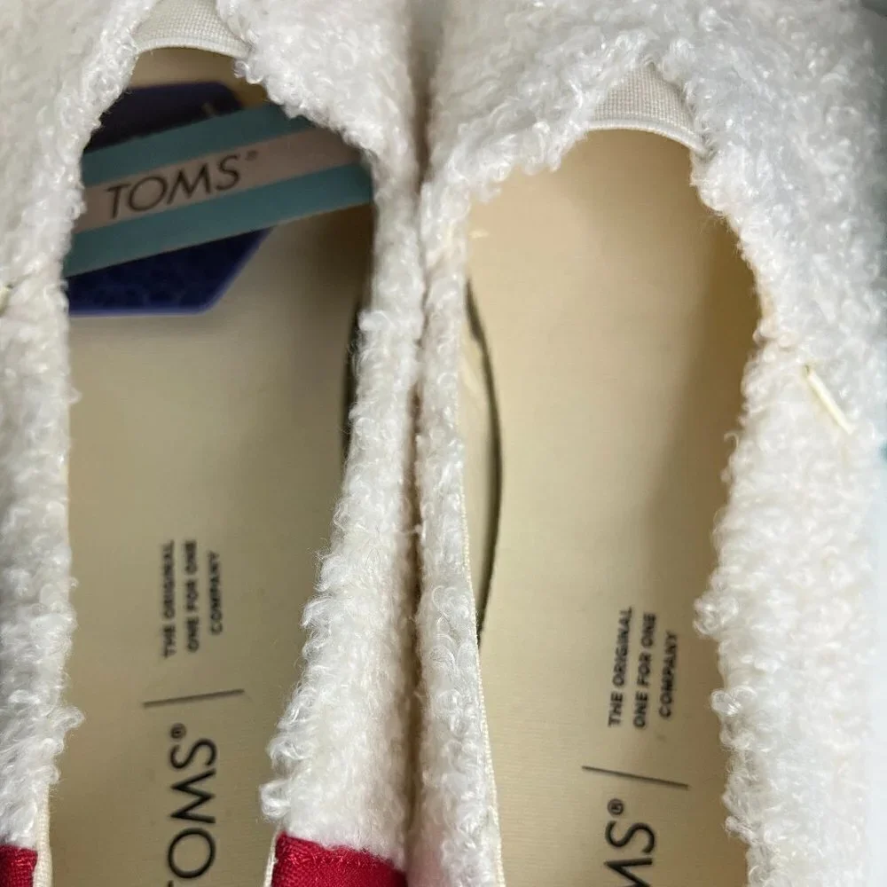 Tom's Alpargata Cupsole Natural Faux Shearling Size 9
